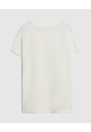 Camiseta Manga Corta Cuello Redondo Mujer Curvy  Para Mujer Crema Patprimo