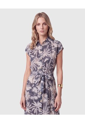 Vestido Camisero Midi Para Mujer  Para Mujer Azul Patprimo