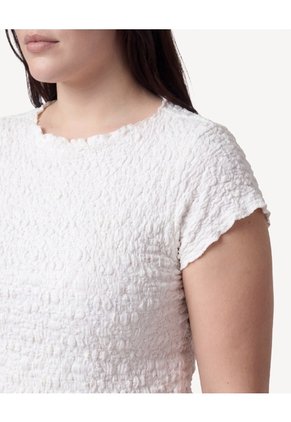 Camiseta De Textura Ligera Para Mujer Curvy  Para Mujer Blanco Patprimo