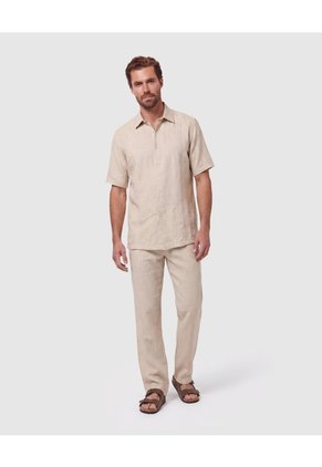 Pantalón Unicolor Fresco Para Hombre Para Hombre Beige Patprimo