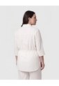 Camisa Unicolor Con Ajuste Cintura Para Mujer Curvy  Para Mujer Blanco Patprimo de Patprimo