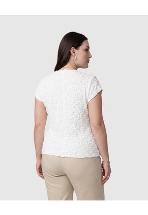 Camiseta De Textura Ligera Para Mujer Curvy  Para Mujer Blanco Patprimo