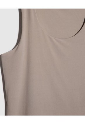 Camiseta Basica Manga Sisa Unicolor  Para Mujer Beige Patprimo