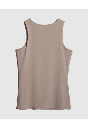 Camiseta Basica Manga Sisa Unicolor  Para Mujer Beige Patprimo