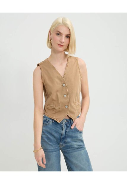 Chaleco Para Mujer Plano Color Café Marca Patprimo #30250038