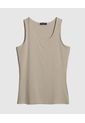 Camiseta Basica Manga Sisa Unicolor  Para Mujer Beige Patprimo de Patprimo