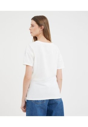 Camiseta Para Mujer Manga Corta Color Crudo Marca Patprimo #30093343