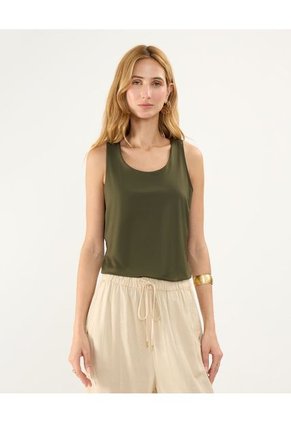 Camiseta Para Mujer Manga Sisa Cuello Redondo Color Verde  Marca Patprimo #30093591