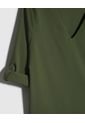 Blusa Manga Tres Cuartos Unicolor Escote En V  Para Mujer Verde Patprimo de Patprimo
