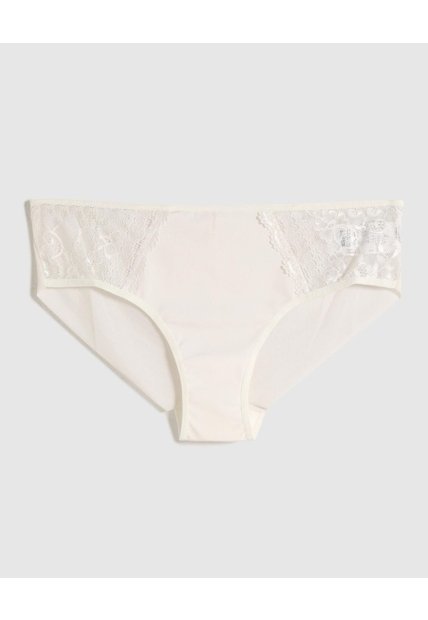 Panty Hipster Con Encaje   Para Mujer Crema Patprimo