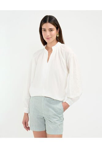 Blusa Para Mujer Manga Larga Color Blanco Marca Patprimo #30123438 Patprimo