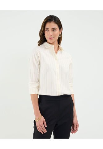 Camisa Para Mujer Manga Larga Color Crema Marca Patprimo #30010686 Patprimo