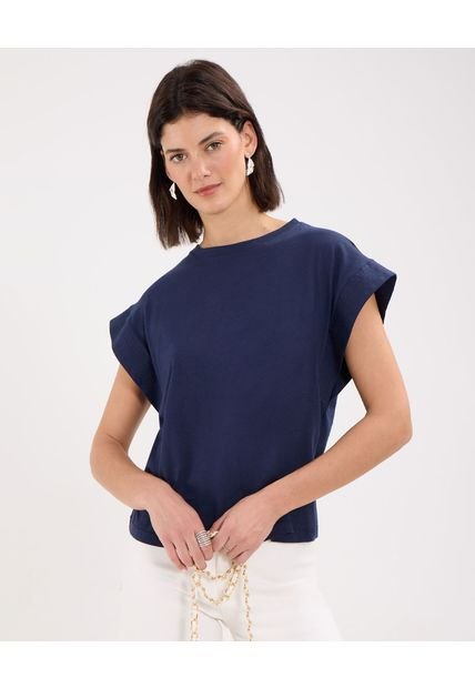 Camiseta Para Mujer Manga Sisa Color Azul Oscuro Marca Patprimo #30093606