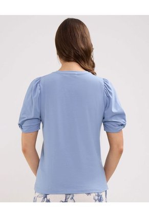 Camiseta Para Mujer Manga Corta Cuello Redondo Color Azul Marca Patprimo #30093593