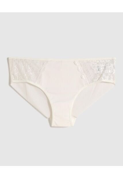 Panty Hipster Con Encaje   Para Mujer Crema Patprimo