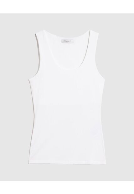 Camiseta Básica De Manga Sisa   Para Mujer Blanco Patprimo