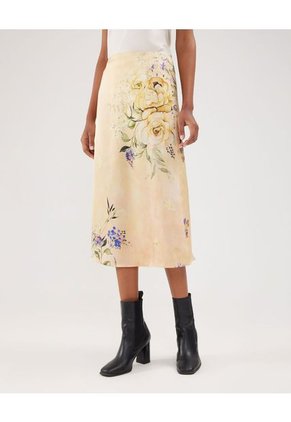 Falda Para Mujer Medio Color Amarillo  Marca Patprimo #30140380