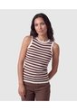 Camiseta Sin Mangas Acanalada Para Mujer  Para Mujer Café Patprimo de Patprimo