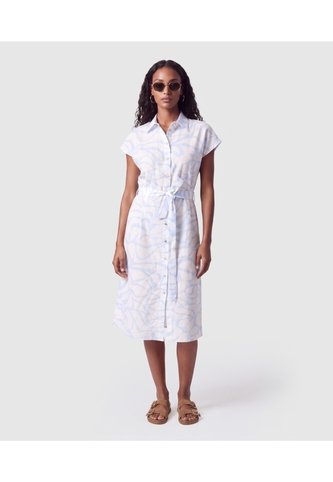 Vestido Camisero Con Cinturón Para Mujer  Para Mujer Azul Patprimo Patprimo