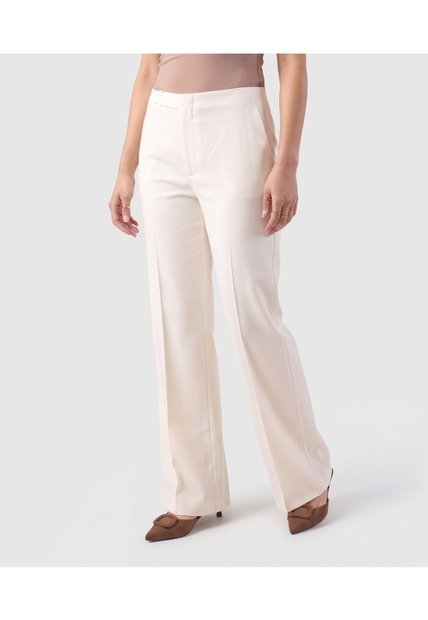 Pantalón Bota Semiacampanada Para Mujer  Para Mujer Crema Patprimo