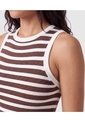 Camiseta Sin Mangas Acanalada Para Mujer  Para Mujer Café Patprimo de Patprimo