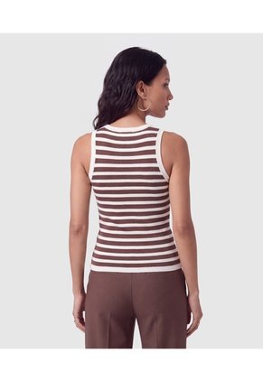 Camiseta Sin Mangas Acanalada Para Mujer Para Mujer Café Patprimo
