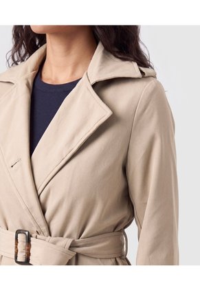 Chaqueta Cruzada Con Cinturón Para Mujer Para Mujer Café Patprimo