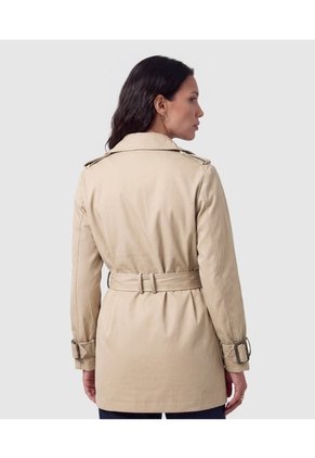 Chaqueta Cruzada Con Cinturón Para Mujer Para Mujer Café Patprimo