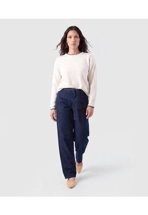 Saco Tejido Bordes A Contraste Para Mujer  Para Mujer Blanco Patprimo