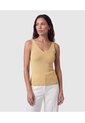 Camiseta Sin Mangas Cuello V Para Mujer  Para Mujer Dorado Patprimo de Patprimo