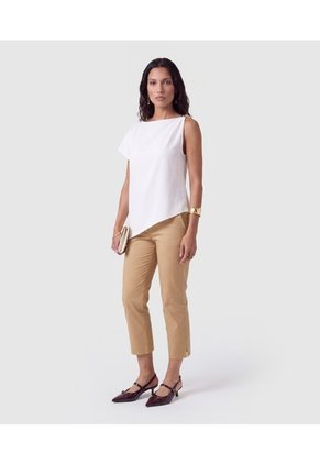 Blusa Asimétrica Con Herraje Para Mujer Para Mujer Blanco Patprimo
