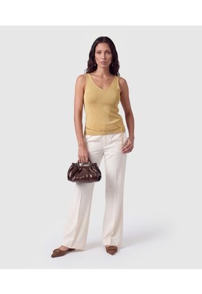 Camiseta Sin Mangas Cuello V Para Mujer Para Mujer Dorado Patprimo