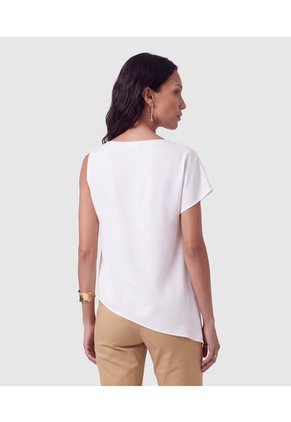 Blusa Asimétrica Con Herraje Para Mujer Para Mujer Blanco Patprimo