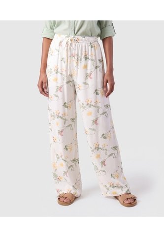 Pantalón Bota Ancha Con Cordón Para Mujer  Para Mujer Blanco Patprimo Patprimo