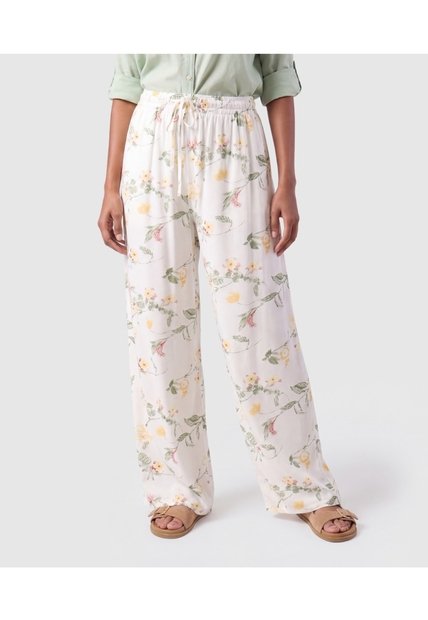 Pantalón Bota Ancha Con Cordón Para Mujer  Para Mujer Blanco Patprimo