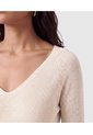Saco Tejido Escote V Para Mujer  Para Mujer Crema Patprimo de Patprimo