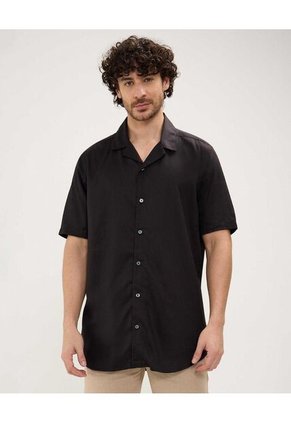 Camisa Para Hombre Manga Corta Sin Bolsillo Color Negro Marca Patprimo #44013071
