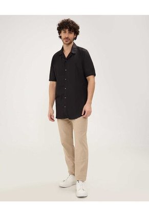Camisa Para Hombre Manga Corta Sin Bolsillo Color Negro Marca Patprimo #44013071