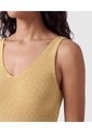 Camiseta Sin Mangas Cuello V Para Mujer  Para Mujer Dorado Patprimo de Patprimo