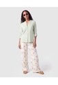 Pantalón Bota Ancha Con Cordón Para Mujer  Para Mujer Blanco Patprimo de Patprimo