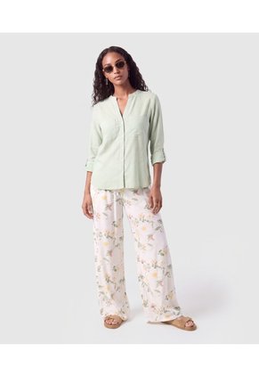 Pantalón Bota Ancha Con Cordón Para Mujer  Para Mujer Blanco Patprimo