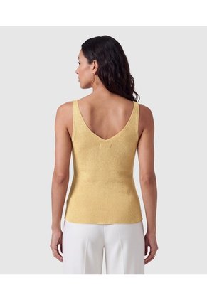 Camiseta Sin Mangas Cuello V Para Mujer Para Mujer Dorado Patprimo