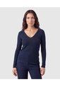 Saco Tejido Escote V Para Mujer  Para Mujer Azul Patprimo de Patprimo