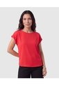 Camiseta Manga Corta Con Dobladillo Mujer  Para Mujer Rojo Patprimo de Patprimo