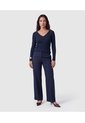 Saco Tejido Escote V Para Mujer  Para Mujer Azul Patprimo de Patprimo