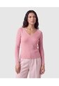 Saco Tejido Escote V Para Mujer  Para Mujer Rosa Patprimo de Patprimo