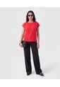Camiseta Manga Corta Con Dobladillo Mujer  Para Mujer Rojo Patprimo de Patprimo