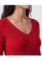 Saco Tejido Escote V Para Mujer  Para Mujer Rojo Patprimo de Patprimo