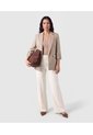 Blazer Manga Larga Con Botón Para Mujer  Para Mujer Beige Patprimo de Patprimo