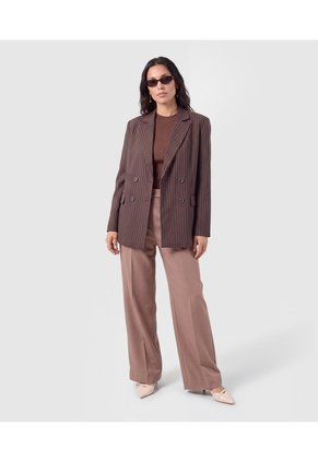 Chaqueta Tipo Blazer Cruzada Para Mujer  Para Mujer Café Patprimo